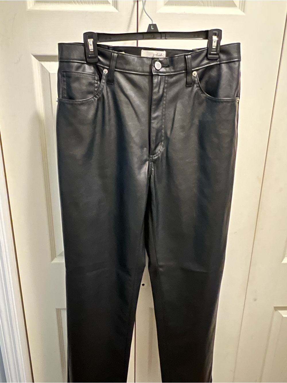 Universal Thread Women's Black Straight Faux Leather Jeans